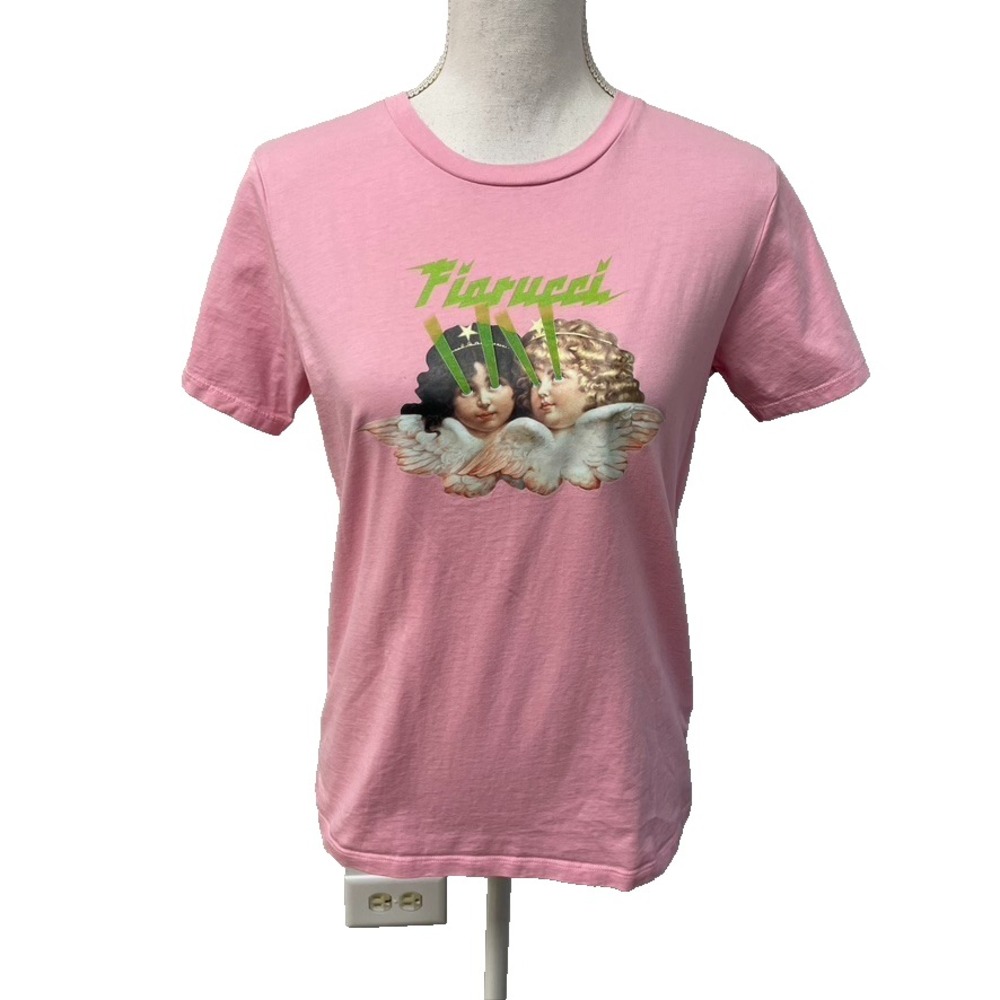Fiorucci Graphic T Shirt Womens Medium Pink Crew New Short Sleeve Casual Comfort